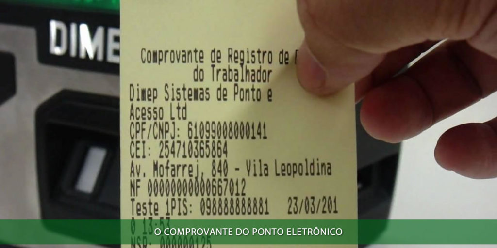 O comprovante de registro do ponto eletrônico